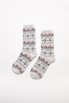 Womensecret Серые носки с рождественским принтом серый