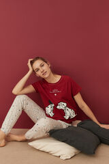 Womensecret Красная пижама «Поцелуй» из коллекции «101 далматинец» 100 % хлопок красный