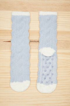 Womensecret Синие пушистые носки с текстурой голубой