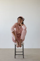 Womensecret длинный пижамный пижама из вспушенного флиса с морскими мотивами розовый 