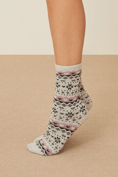 Womensecret Серые носки с рождественским принтом серый