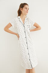 Womensecret Ночная сорочка в рубашечном стиле цвета слоновой кости 100 % хлопок «Снупи» бежевый