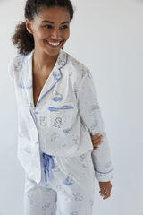 Womensecret Пижама в рубашечном стиле из 100 % хлопка цвета слоновой кости «Каспер» бежевый