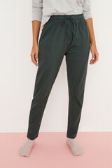 Womensecret Зеленые длинные брюки 100 % хлопок  зеленый