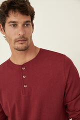 Womensecret Длинная мужская пижама бордового цвета из 100 % хлопка бургунди
