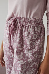 Womensecret Розовые хлопковые брюки с цветочным принтом розовый 