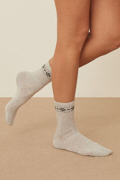 Womensecret Серые носки со снежинками серый