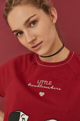 Womensecret Красная ночная рубашка «Поцелуй» из коллекции «101 далматинец» 100 % хлопок красный
