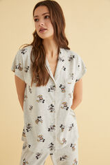 Womensecret Пижама в рубашечном стиле «Микки Маус» серый