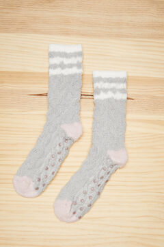 Womensecret Серые пушистые носки с текстурой серый