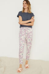 Womensecret Длинные брюки с цветочным принтом из 100 % хлопка цветной