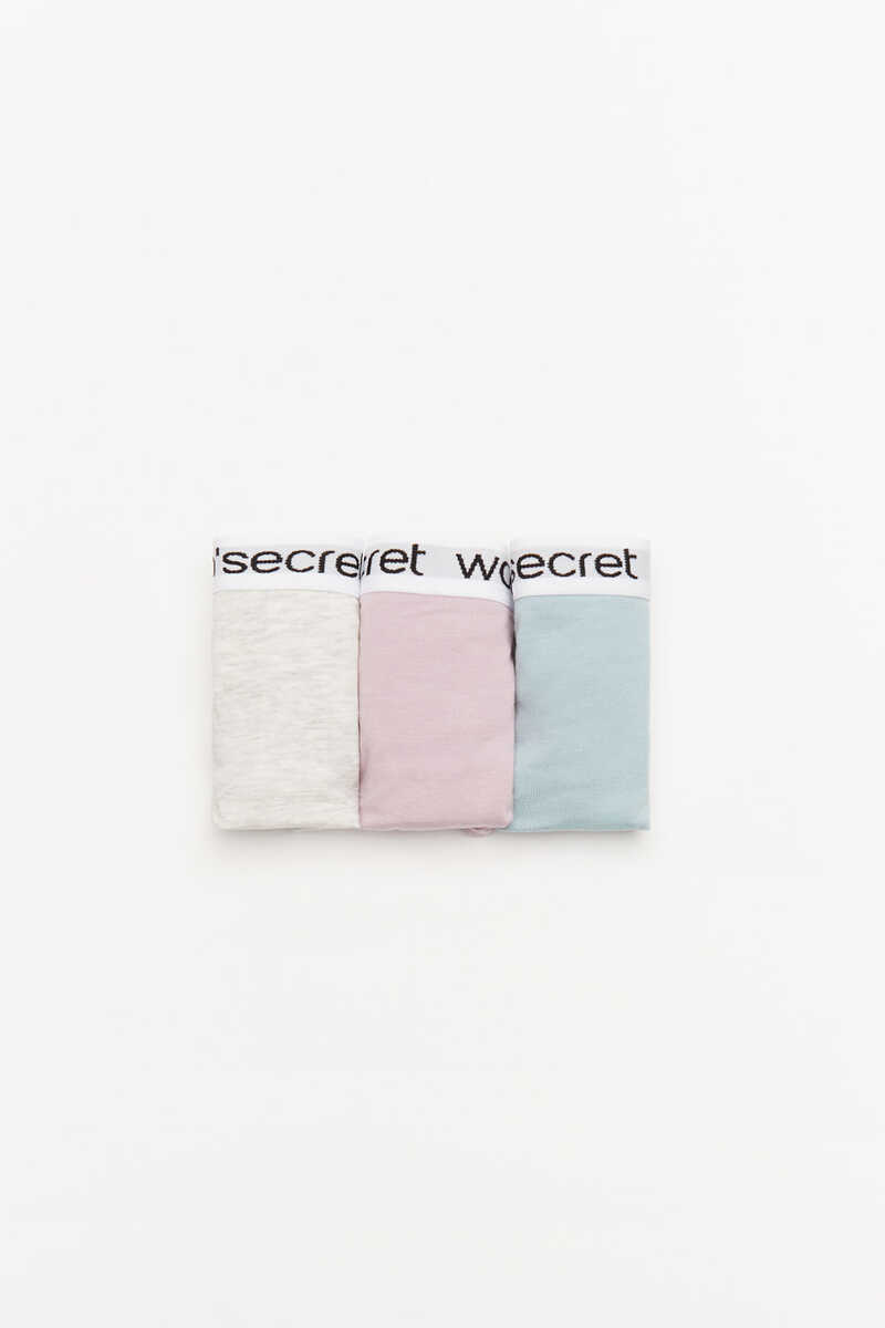 Womensecret Набор из 3 трусиков-танга разных цветов 100 % хлопок бежевый