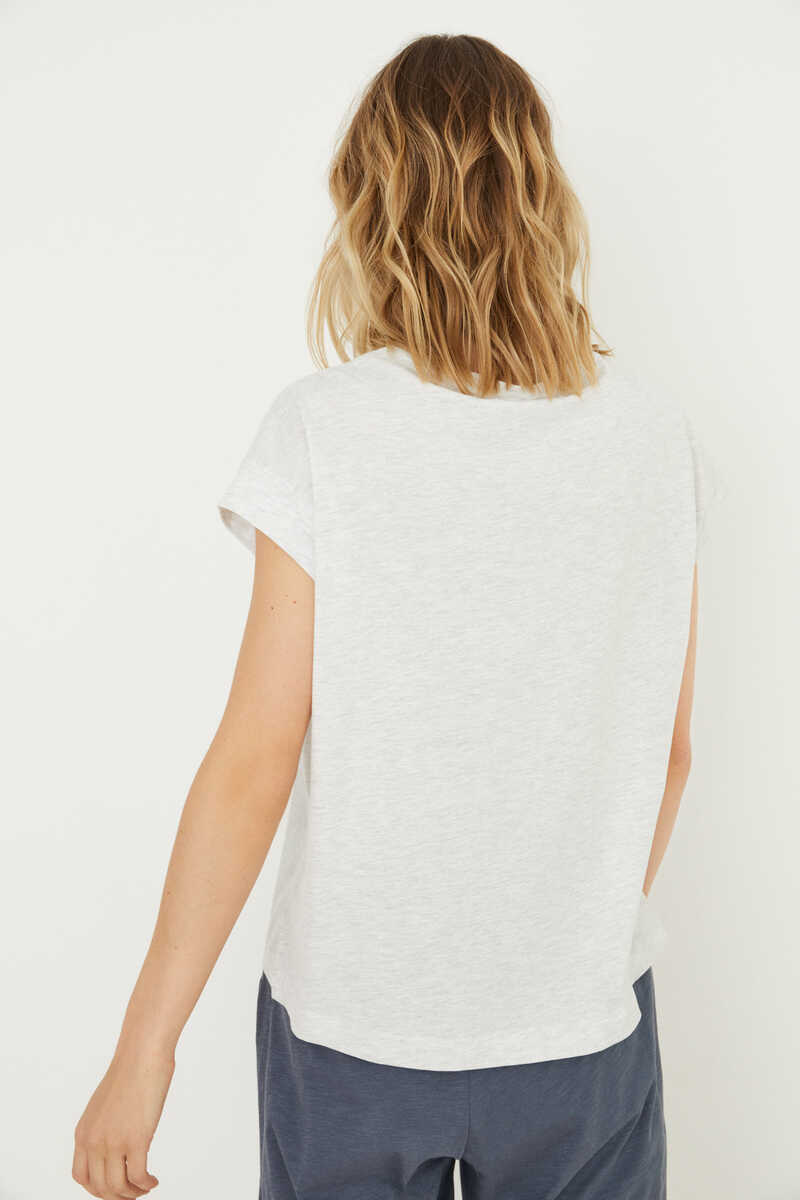 Womensecret Серая футболка с короткими рукавами из 100 % хлопка серый