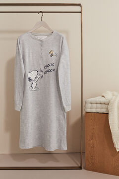 Womensecret Ночная рубашка Maternity длины миди из 100 % органического хлопка с изображением Снупи серый