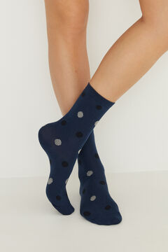 Womensecret Синие носки в горошек среднего размера голубой