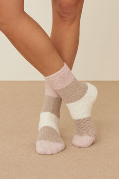 Womensecret Пушистые носки разных цветов в полоску цветной